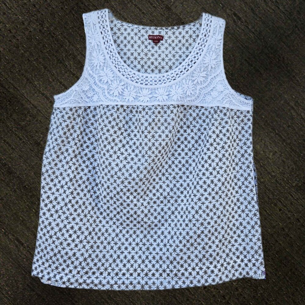 Merona Star and Floral Embroidered Tank Top - XXL